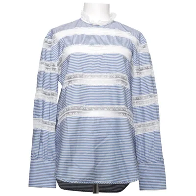 Blouse (Blue, White) from Sandro Cotton, Polyester