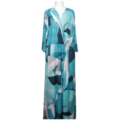 Jurk (Blauw, Wit, Meerkleurig) van Ulla Popken Elastaan, Polyester