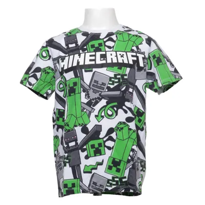 T-shirt (Blanc, Multicolore) de Minecraft Coton