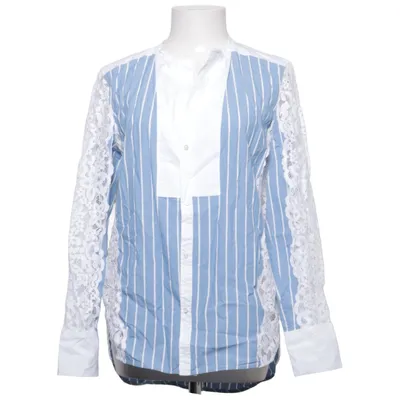 Bluse (Blå, Hvid) fra Sandro Bomuld, Elastan, Polyamid, Viscose