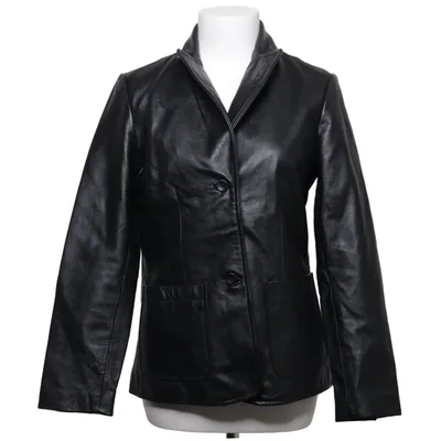 Leren jack (Zwart) van Lanidor Leer, Polyester