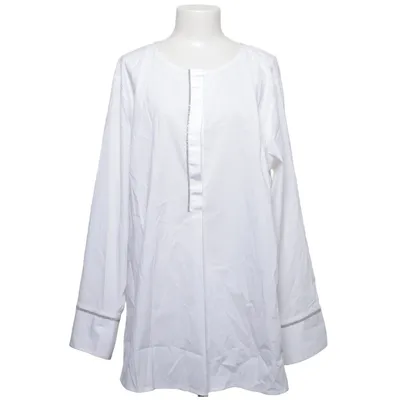 Bluse (Hvid) fra Open End Bomuld, Elastan, Polyamid