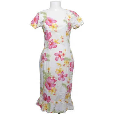 Dress (White, Multicolored) from Küsten Luder Cotton