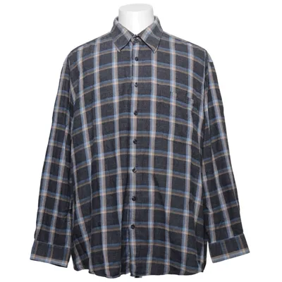 Flanellen overhemd (Grijs, Blauw, Beige) van Man's World Katoen