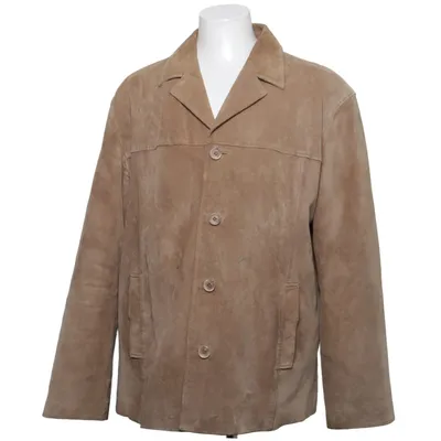 Leren jack (Beige) van Hollies Stockholm Katoen, Leer, Polyester