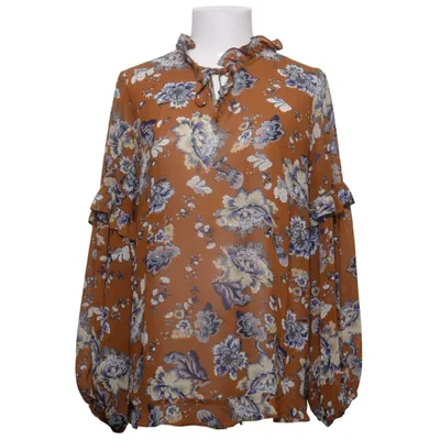 Blouse (Brown, Blue, White) from Pm Polyester