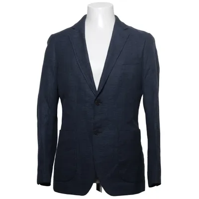 Kavaj (Blå) från Dressmann Bomull, Linne, Polyester, Viskos