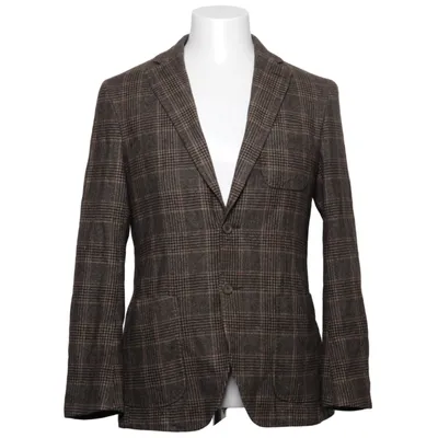 Blazer (Brun, Grå, Flerfarvet) fra Massimo Dutti Polyester, Uld