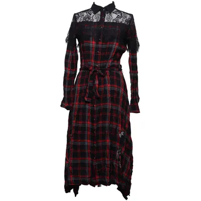 Skjortekjole (Sort, Rød, Grå) fra Desigual Polyamid, Viscose