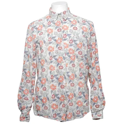 Shirt (Wit, Meerkleurig) van Dressmann Katoen, Linnen
