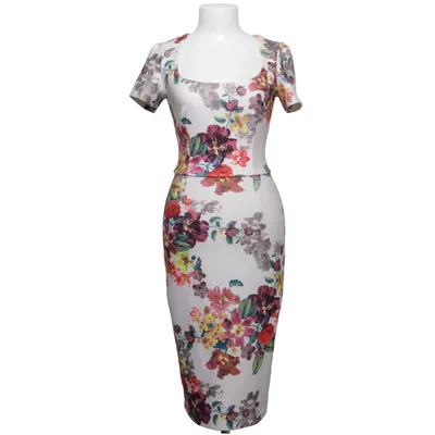 Cocktail dress (White, Multicolored) from Diva Catwalk Elastane, Polyester