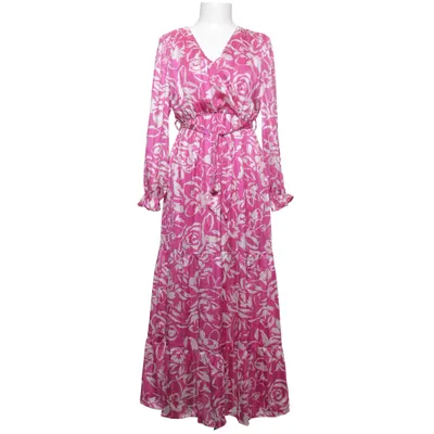 Robe longue (Rose, Blanc) de In April 1986 Polyester, Viscose