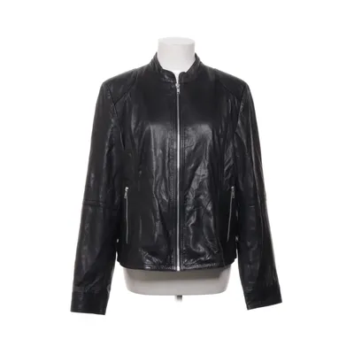 Leren jack (Zwart) van VRS Woman Leer, Polyester