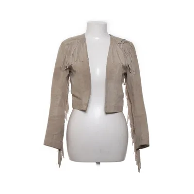 Læderjakke (Beige) fra H&M Trend Læder, Polyester