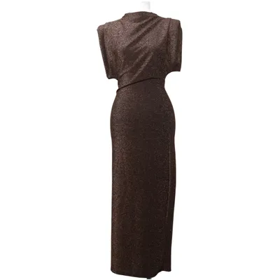 Robe (Marron) de New Collection Élasthane, Fibre métallique, Polyester