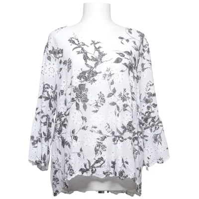 Bluse (Hvid, Sort) fra Liberty Woman Bomuld