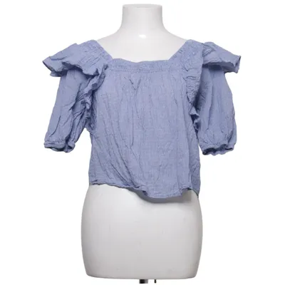 Top (Blauw, Wit) van Zara Katoen, Elastaan, Polyamide