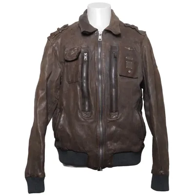 Leather jacket (Brown, Gray) from Aeronautica Militare Leather