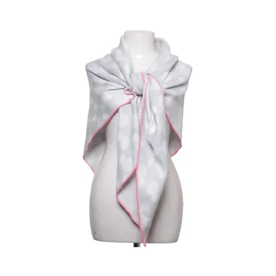 Scarf (Gray, White, Pink) from Zwillingsherz Acrylic, Cotton