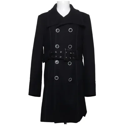 Coat (Black) from Premoda Polyester, Wool