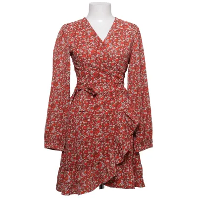 Slå-om-kjole (Rød, Brun, Hvid) fra Monique Polyester