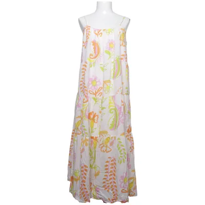 Maxi jurk (Wit, Meerkleurig) van Zara Katoen, Viscose