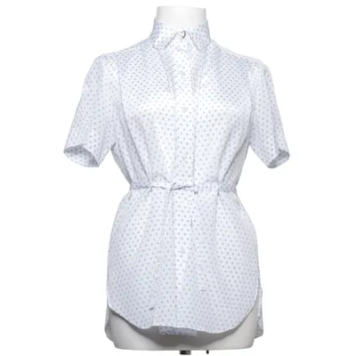 Short sleeve shirt (White, Blue) from Evan-Picone Polyester