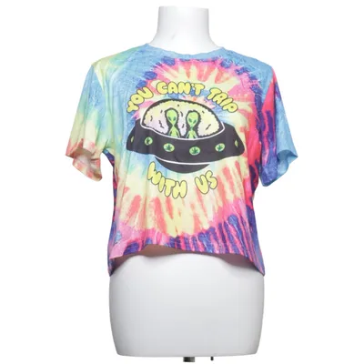 T-shirt (Blue, Multicolored) from Romwe Cotton, Polyester
