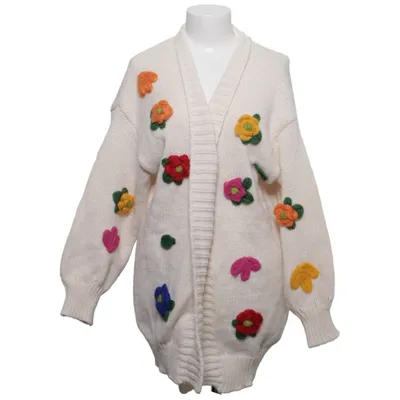 Cardigan (Hvid, Flerfarvet) fra Bluoltre Polyamid, Polyester, Viscose