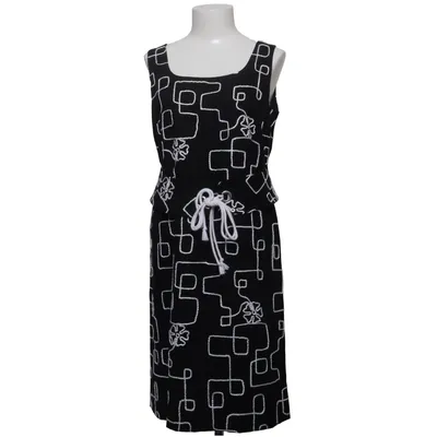 Dress (Black, White) from New Line Mac Scott Linen, Polyester, Viscose