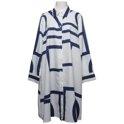 Shirt dress (White, Blue) from Stylewe Polyester