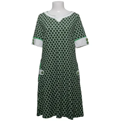 Dress (Green, White) from Du Milde Cotton, Elastane, Viscose