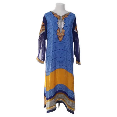 Sari (Bleu, Jaune, Argent)