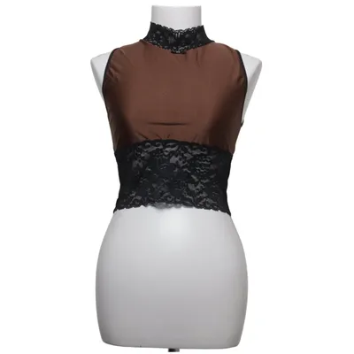 Crop top (Marron, Noir) de Pompadour Élasthane, Polyamide