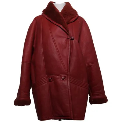 Veste en peau de mouton retournée (Rouge) de Alberto Fabiani