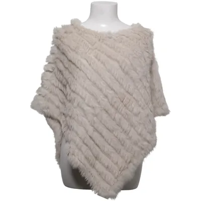 Poncho (Beige) from Natures Collection Acrylic, Rabbit fur