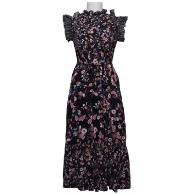 Maxi dress (Black, Multicolored) from Sandro Silk, Viscose