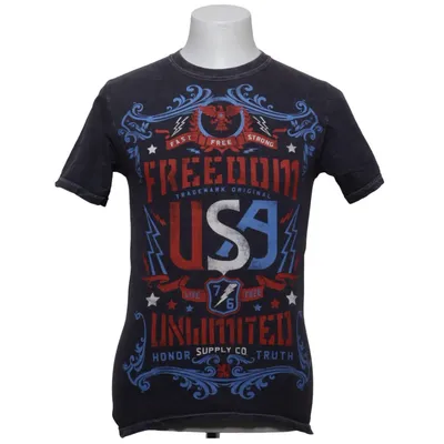 T-shirt (Black, Multicolored) from Fruit of the Loom Cotton