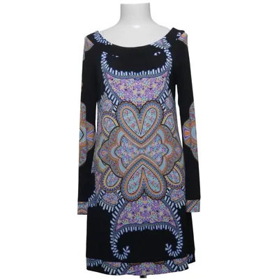 Kjole (Sort, Flerfarvet) fra Barbarella Elastan, Polyester