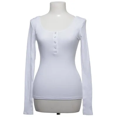 Henley shirt (White) from Pieces Elastane, Organic cotton