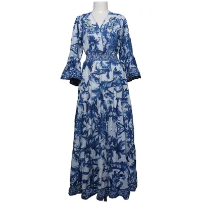 Maxikleid (Blau, Weiß) von Antica Sartoria Baumwolle