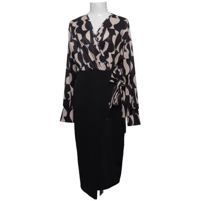 Kjole (Sort, Beige) fra Janes Bomuld, Elastan, Polyester