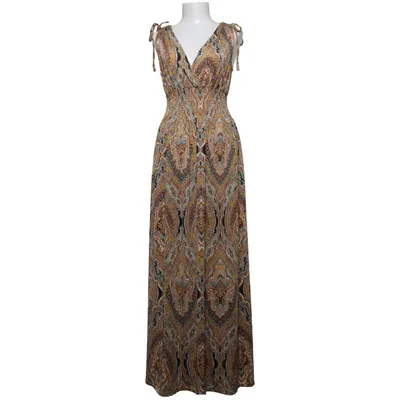 Maxi dress (Yellow, Multicolored) from Elissa Elastane, Polyester