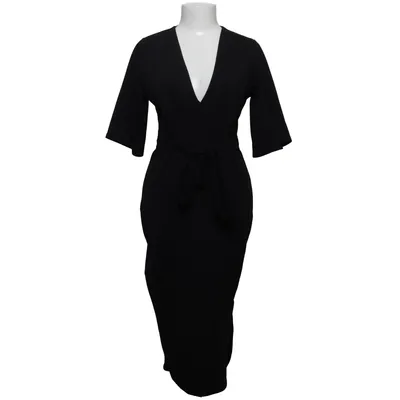 Wrap dress (Black) from Boohoo Night Elastane, Polyester