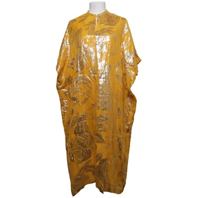 Maxikjole (Gul, Sølv, Flerfarvet) fra H&M Lyocell, Metallfiber, Viscose