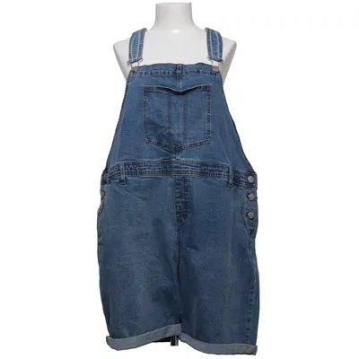 Latzhosen Shorts (Blau) von Zizzi Baumwolle, Elasthan