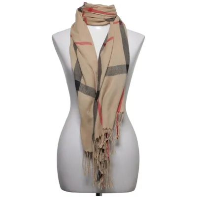 Châle (Beige, Noir, Rouge) de Pashmina Soie