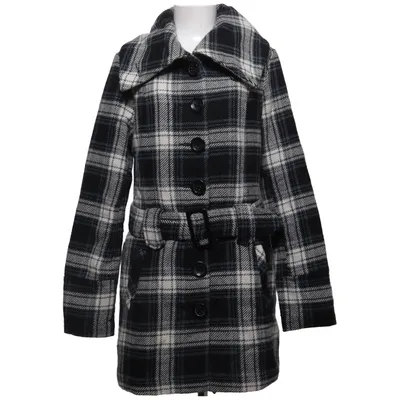 Coat (Black, White) from Elements Polyester, Wool