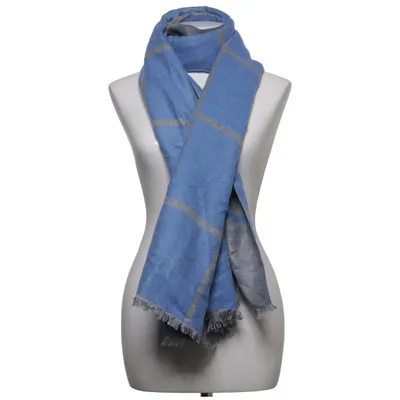 Écharpe (Gris, Bleu) de Silk Road Viscose