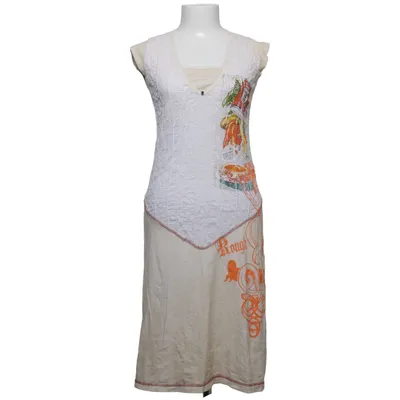 Jurk (Beige, Meerkleurig) van Sweater House Katoen, Elastaan
